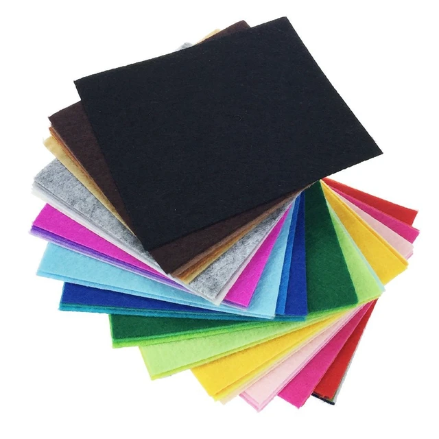 Alt view image 7 of 7 - 42pcs Felt Fabric Sheets 4"x4" Assorted Colors Nonwoven 1mm Thick DIY Craft Squares