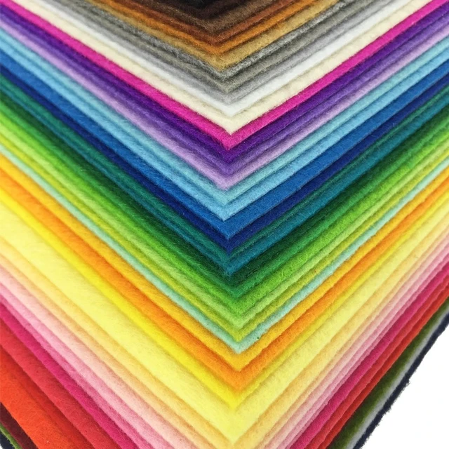 Alt view image 4 of 7 - 42pcs Felt Fabric Sheets 4"x4" Assorted Colors Nonwoven 1mm Thick DIY Craft Squares