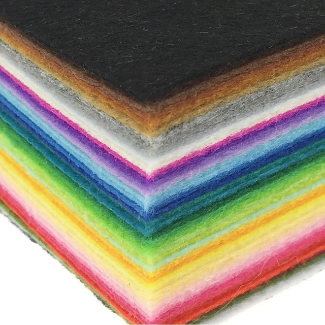 Alt view image 3 of 7 - 42pcs Felt Fabric Sheets 4"x4" Assorted Colors Nonwoven 1mm Thick DIY Craft Squares