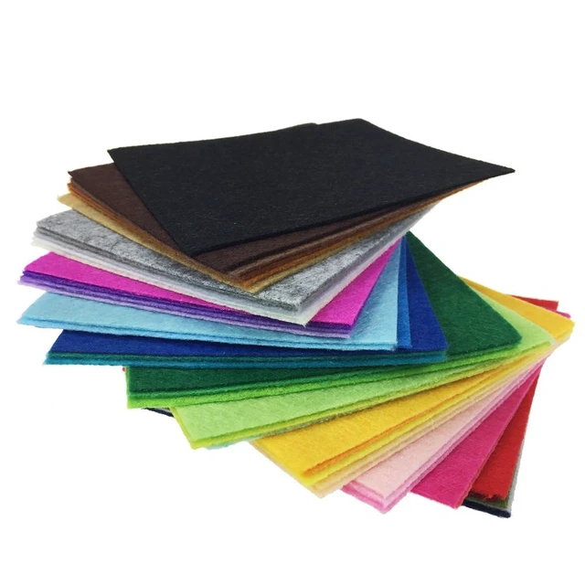 Alt view image 5 of 7 - 42pcs Felt Fabric Sheets 4"x4" Assorted Colors Nonwoven 1mm Thick DIY Craft Squares