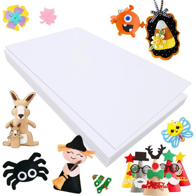 Alt view image 7 of 7 - Jtnohx 16 Pcs Stiff Felt Sheets, 7"11.3", Craft Felt Squares for Sewing, White