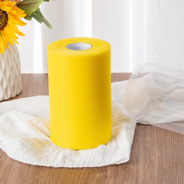 Alt view image 6 of 6 - 6 Inch x 100 Yards White Tulle Fabric Roll