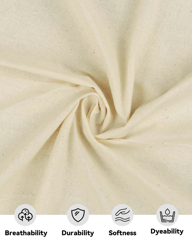 Alt view image 6 of 6 - Unbleached 100% Cotton Muslin Fabric 63" x 2 Yards