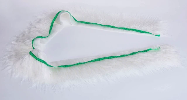 Alt view image 4 of 6 - 2x60Inch White Faux Fur Fabric Precut Strips, Shaggy Plush Fluffy for Gnome Beard Cosplay Costume Dwarf Decoration