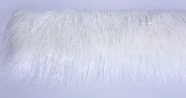 Alt view image 3 of 6 - 2x60Inch White Faux Fur Fabric Precut Strips, Shaggy Plush Fluffy for Gnome Beard Cosplay Costume Dwarf Decoration