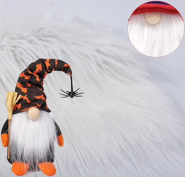Alt view image 6 of 6 - 2x60Inch White Faux Fur Fabric Precut Strips, Shaggy Plush Fluffy for Gnome Beard Cosplay Costume Dwarf Decoration