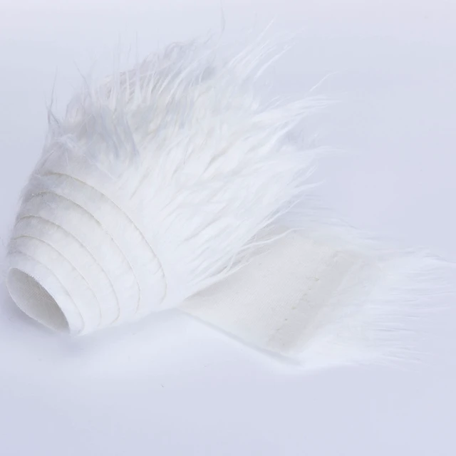 Alt view image 2 of 6 - 2x60Inch White Faux Fur Fabric Precut Strips, Shaggy Plush Fluffy for Gnome Beard Cosplay Costume Dwarf Decoration