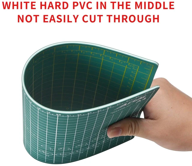 Alt view image 4 of 6 - ArtAt Self Healing Cutting Mat 9"x12" Non-Slip PVC Double Sided 5-Ply A4 Rotary Cutting Mat for Quilting Sewing Crafts Fabric Scrapbooking Green