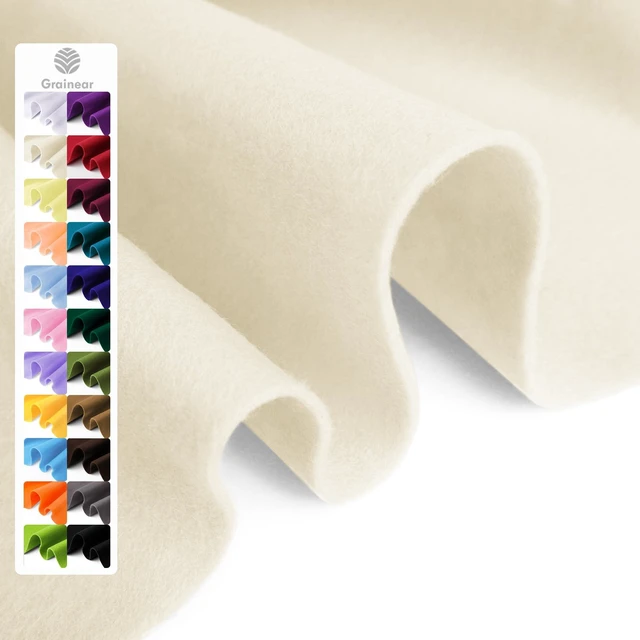 Main image of Ivory Soft Acrylic Felt Sheet, 18" x 36", 1.6mm Thick