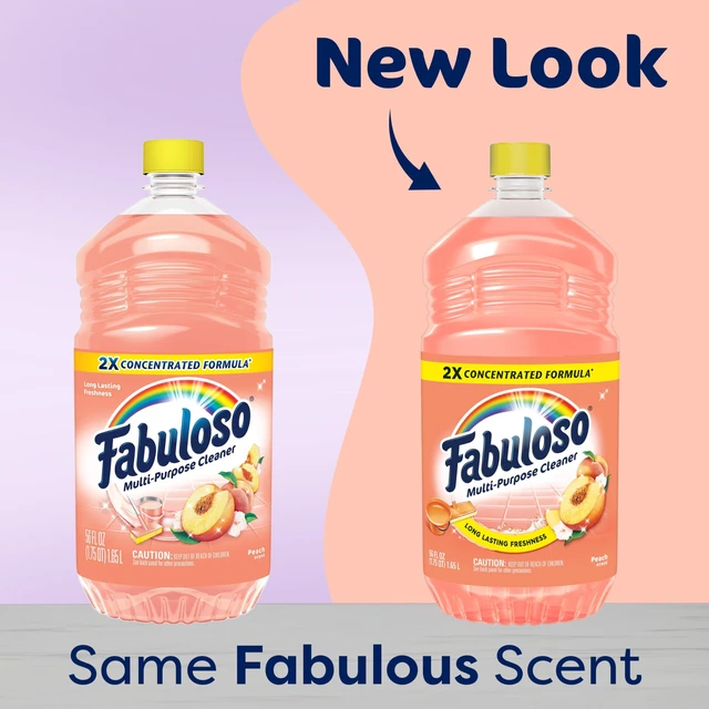 Alt view image 6 of 7 - Fabuloso 2X Multi-Purpose Cleaner, No Rinse Floor Cleaner, Peach Scent, Long-Lasting Freshness, 56 fl oz