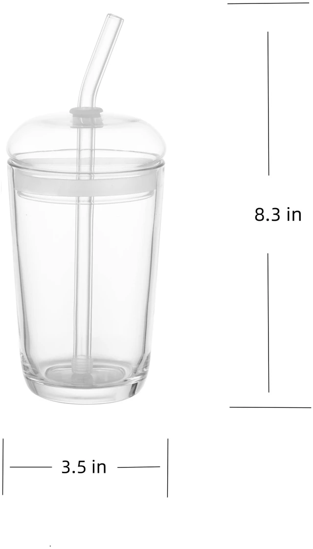 Alt view image 4 of 6 - Better Homes & Gardens 16 oz Clear Glass Tumbler with Dome Lid