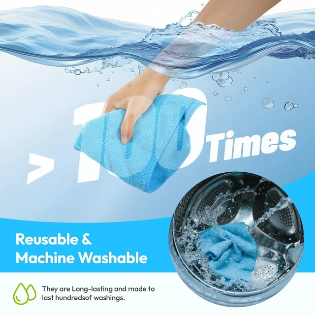 Alt view image 5 of 6 - Microfiber Cleaning Cloth 12-Pack 12"x12" Assorted Kitchen Towels