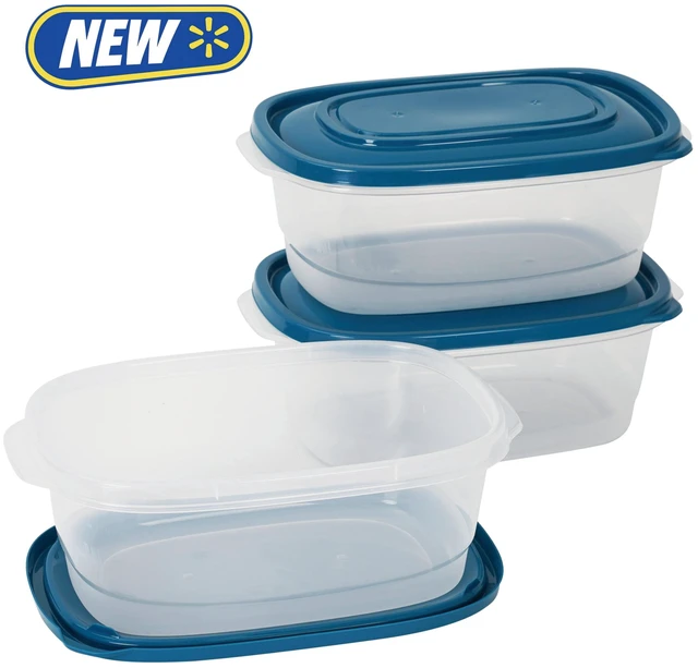 Main image of Mainstays 8-Cup Semi Durable Plastic Food Storage Container Set, 3 Pack