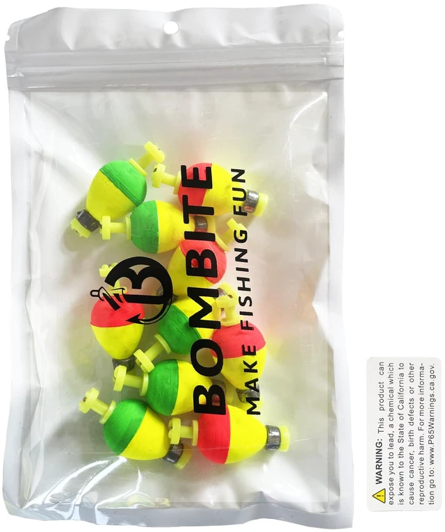 Alt view image 6 of 6 - 10 Pack Weighted Foam Snap-on Ball Oval Fishing Bobbers Floats for Bluegill Crappie Panfish Bass Trout