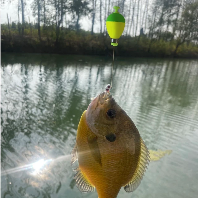 Alt view image 2 of 6 - 10 Pack Weighted Foam Snap-on Ball Oval Fishing Bobbers Floats for Bluegill Crappie Panfish Bass Trout
