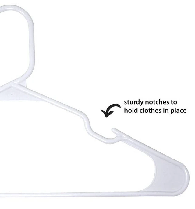 Alt view image 5 of 6 - Mainstays Plastic Clothes Hangers, White, 50-Count