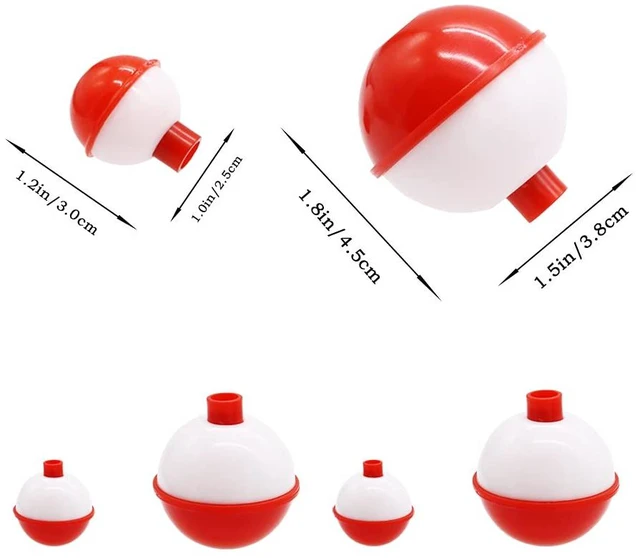 Alt view image 3 of 6 - 60PCS Hard ABS Push Button Round Fishing Floats, 1/1.5 Inch Bulk Bobber for Fishing Tackle