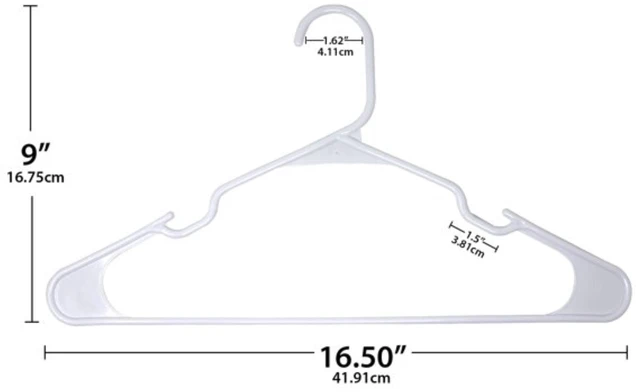 Alt view image 6 of 6 - Mainstays Plastic Clothes Hangers, White, 50-Count