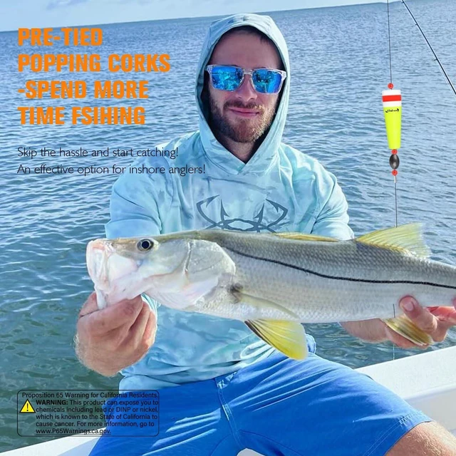 Alt view image 3 of 6 - Dovesun Popping Cork Float Rig Weighted Fishing Bobbers Floats 3 Size for Saltwater Freshwater