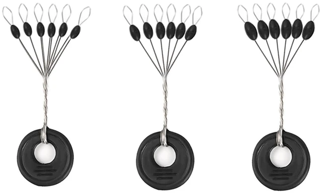 Alt view image 3 of 7 - Lavie&Camus 720PCS Fishing Bobber Stopper, 6-in-1 Black Rubber Oval Floats Sinker Stops, L M S Size Float Stop Kit