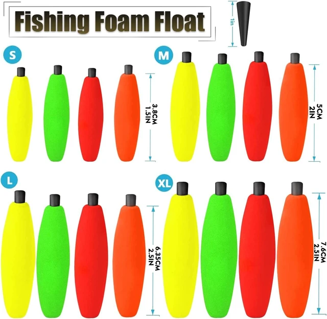 Alt view image 5 of 5 - YOTO Foam Cigar Slip Peg Floats for Catfish Crappie Santee Rig Bobbers