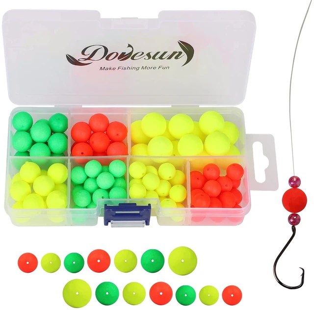 Main image of Dovesun 220/104/80/60/54/52/42pcs Pompano Rig Foam Floats for Surf Fishing, Bright Color Kit, Round/Cylindrical/Heart/Bullet/Pill/Spin Shapes