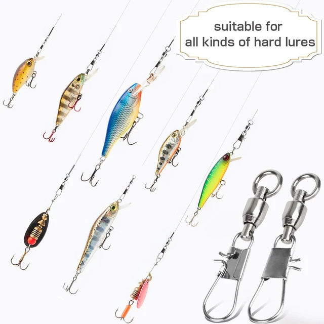 Alt view image 6 of 6 - AMYSPORTS Fishing Swivels with Interlock Snap Ball Bearing, Saltwater Freshwater Fishing Tackle, Leader, Lure, Jigs, Line Connector