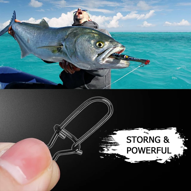 Alt view image 5 of 7 - AMYSPORTS Duo Lock Snap Swivel Stainless Quick Change Fishing Snap Clip Solid Black Nickel 26lb-220lb