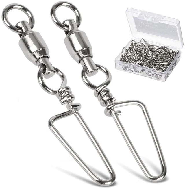 Main image of AMYSPORTS High Strength Stainless Steel Ball Bearing Fishing Snap Swivels for Saltwater and Freshwater