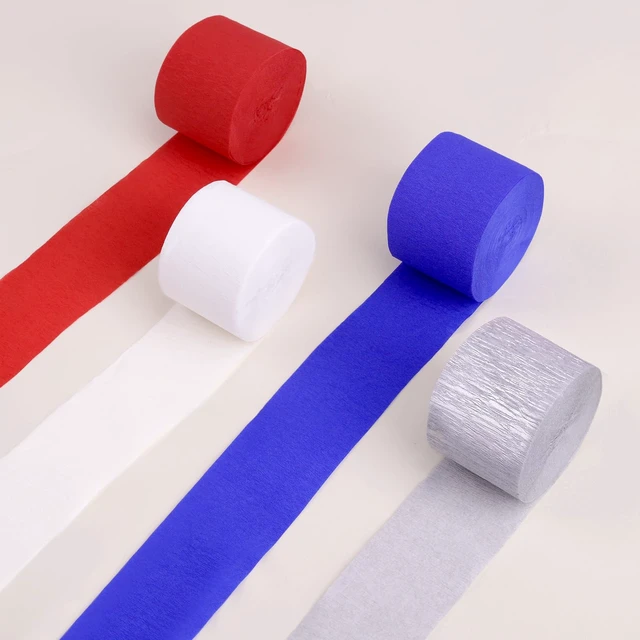 Alt view image 2 of 6 - 8 Rolls Crepe Paper Streamers, Red White and Blue Patriotic Decorations for 4th of July, Memorial Day, Birthday Party
