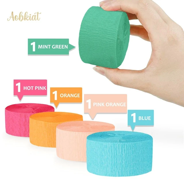 Alt view image 6 of 6 - AOBKIAT 5 Rolls Rainbow Streamers Crepe Paper, Candyland Party Decorations