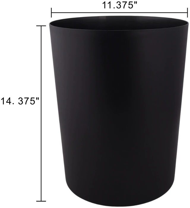 Alt view image 5 of 6 - Mainstays 5 Gallon Plastic Wastebasket Open Top Matte Black