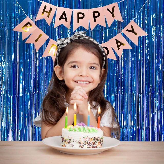 Alt view image 6 of 7 - 2 Pack Blue Ocean Party Decorations - Tinsel Foil Fringe Curtains, Blue Streamers, Photo Booth Props for Birthday Celebration