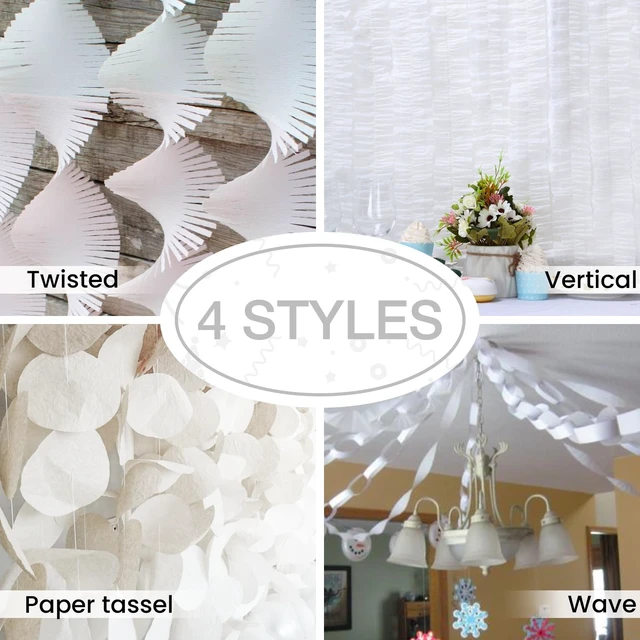 Alt view image 5 of 6 - PartyWoo White Crepe Paper Streamers 4pcs 328FT Pearl White