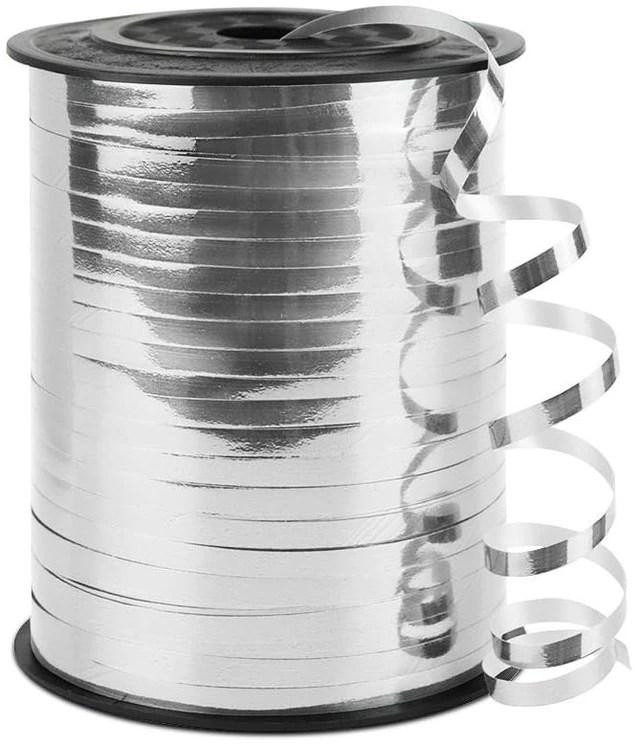 Main image of KMER LIFE Glossy Silver Curling Ribbon 500Yards for Gift Wrapping