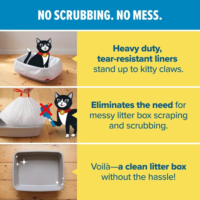 Alt view image 2 of 6 - Jonny Cat Heavy Duty Tear-Resistant Litter Box Liners Scented Jumbo 7ct