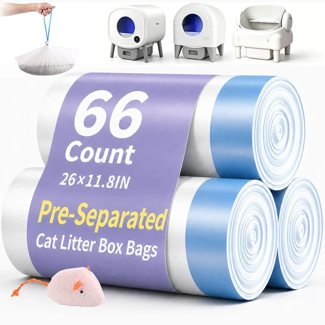 Main image of 66 Count 26"x11.8" Cat Litter Box Bags Liners for Automatic Cat Litter Box