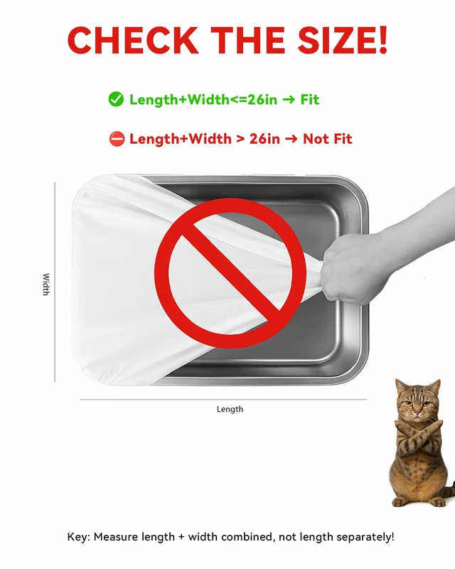Alt view image 3 of 6 - 66 Count 26"x11.8" Cat Litter Box Bags Liners for Automatic Cat Litter Box
