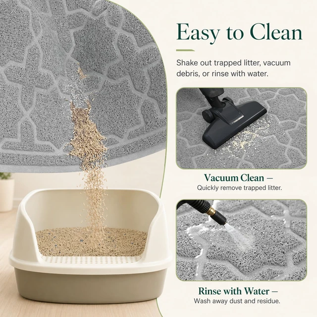 Alt view image 5 of 6 - Yimobra Cat Litter Mat, Waterproof Litter Trapping Mat, 24x20, Grey
