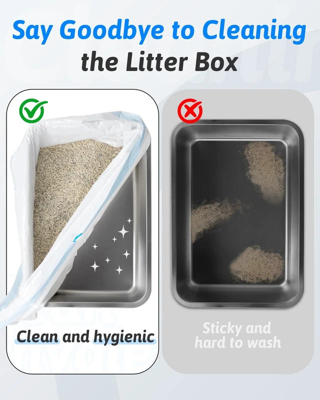 Alt view image 7 of 7 - ANWA 36"x18" Heavy-Duty Cat Litter Box Liners, Large Cat Litter Bags