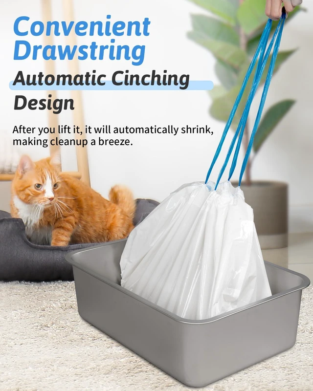 Alt view image 5 of 7 - ANWA 36"x18" Heavy-Duty Cat Litter Box Liners, Large Cat Litter Bags