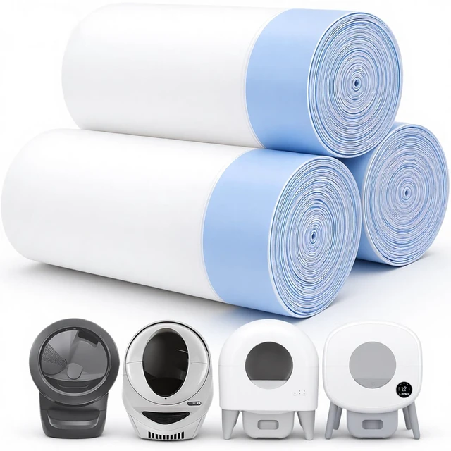 Main image of 45 Count Tear-Free Waste Drawer Liners Bags for Litter Robot 4/5/3, Thick Self-Cleaning Cat Litter Box Liners with Drawstring