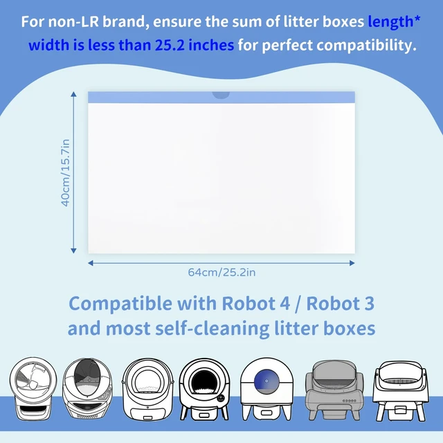 Alt view image 3 of 7 - 45 Count Tear-Free Waste Drawer Liners Bags for Litter Robot 4/5/3, Thick Self-Cleaning Cat Litter Box Liners with Drawstring