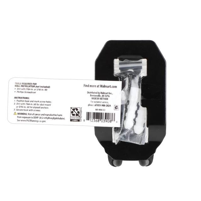 Alt view image 4 of 6 - Hyper Tough Hyper Stack Double Utility Hook, Black, Heavy-Duty Steel, 1 Piece