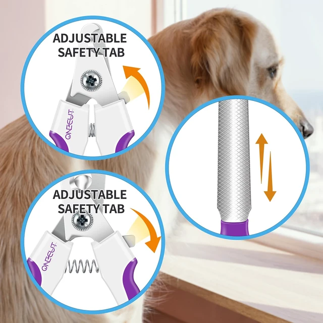 Alt view image 6 of 6 - 6-Inch Dog Nail Clippers for Small, Medium & Large Breeds, Professional Pet Nail Trimmer with Safety Guard, for Cats, Rabbits, Guinea Pigs (Pink)
