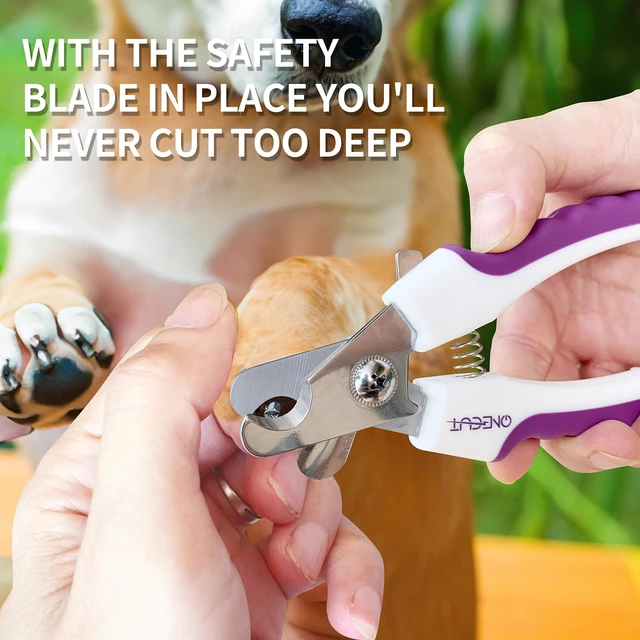 Alt view image 2 of 6 - 6-Inch Dog Nail Clippers for Small, Medium & Large Breeds, Professional Pet Nail Trimmer with Safety Guard, for Cats, Rabbits, Guinea Pigs (Pink)