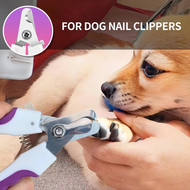 Alt view image 5 of 6 - 6-Inch Dog Nail Clippers for Small, Medium & Large Breeds, Professional Pet Nail Trimmer with Safety Guard, for Cats, Rabbits, Guinea Pigs (Pink)