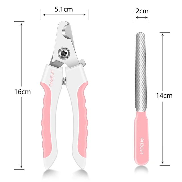 Alt view image 3 of 6 - 6-Inch Dog Nail Clippers for Small, Medium & Large Breeds, Professional Pet Nail Trimmer with Safety Guard, for Cats, Rabbits, Guinea Pigs (Pink)