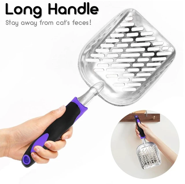 Alt view image 3 of 6 - Metal Cat Litter Scoop with Long Handle
