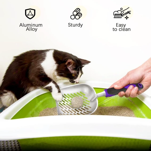 Alt view image 4 of 6 - Metal Cat Litter Scoop with Long Handle